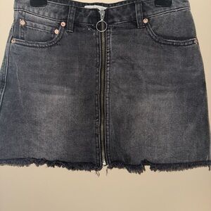 We The Free Charcoal Jean Mini Skirt